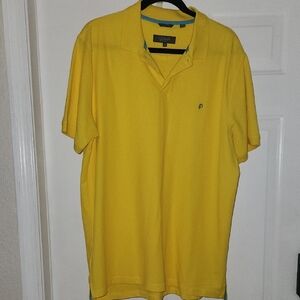 Vibrant Yellow Polo Shirt with Short Sleeves and Soft Fabric